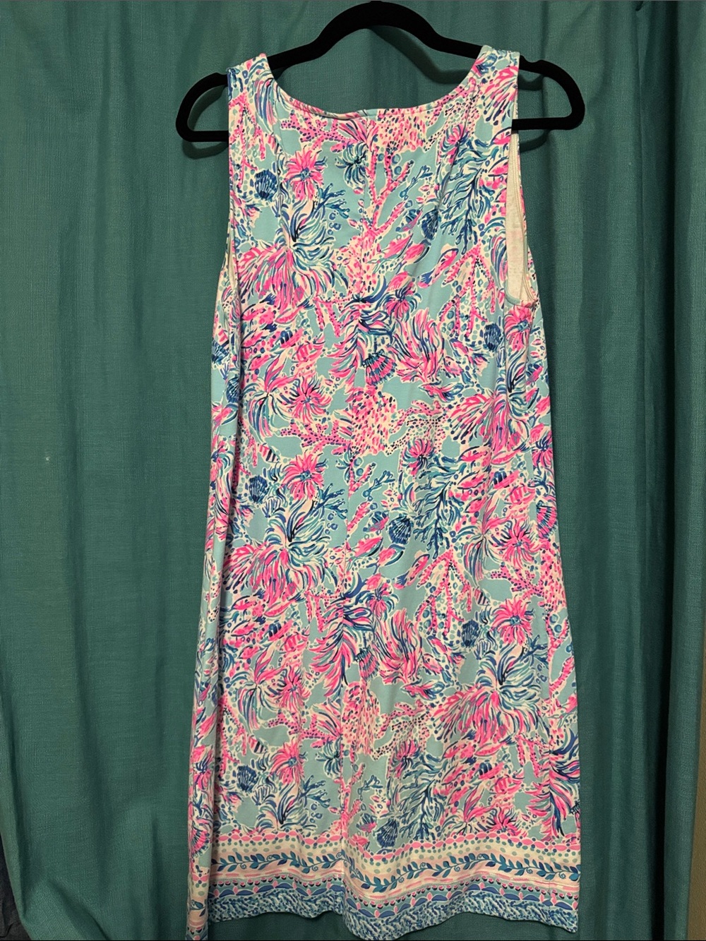 Lilly Pulitzer Larsenn Stretch Terry Shift Dress in Celestial Blue Seek and Sea - Picture 2 of 3